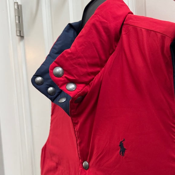 Polo Ralph Lauren Goose Down Interchangeable Navy Blue and Red Vest - Big Kids - Picture 9 of 12